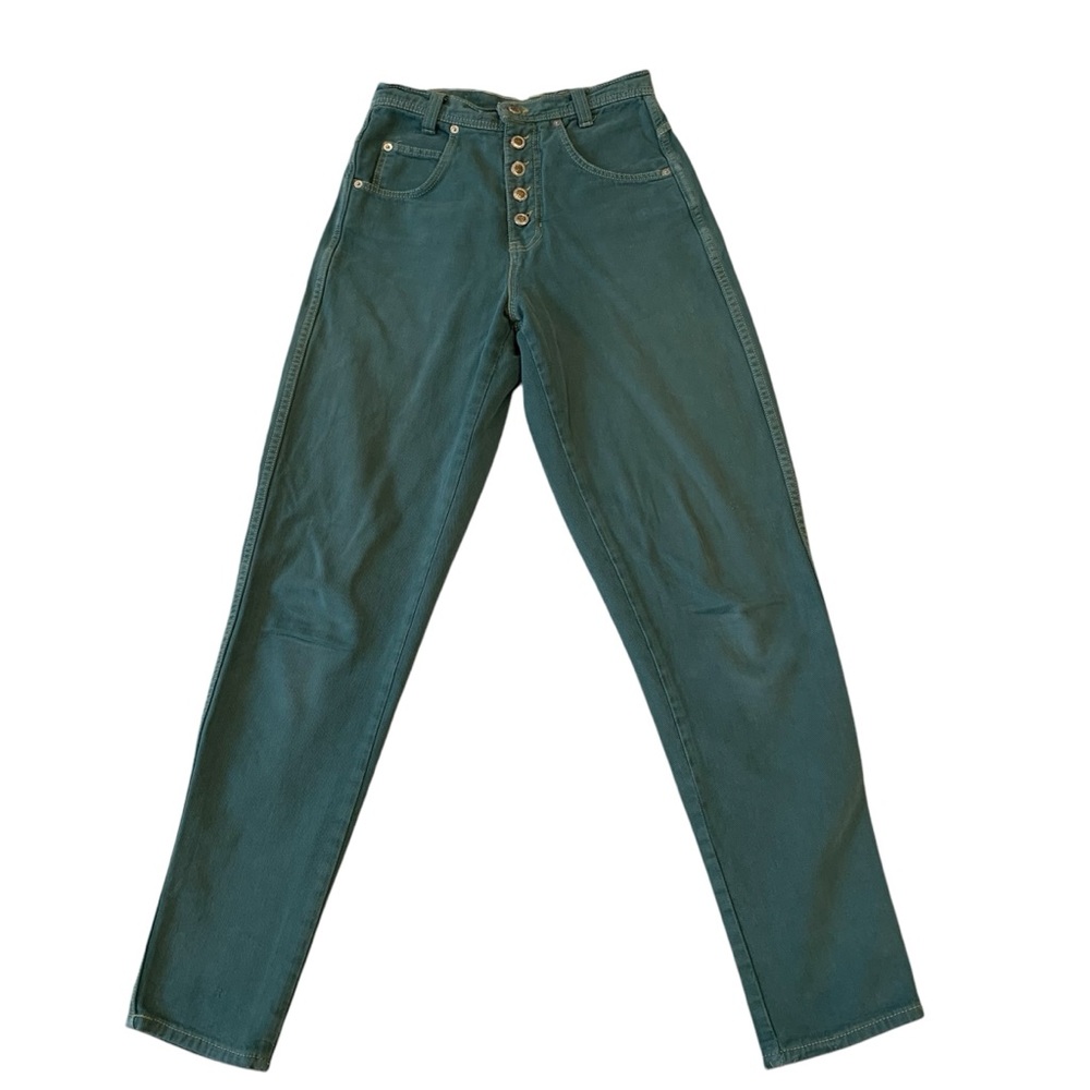 AWOL | AWOL Riding Wear Tapered Green Denim Jeans with Button Fly Size 1